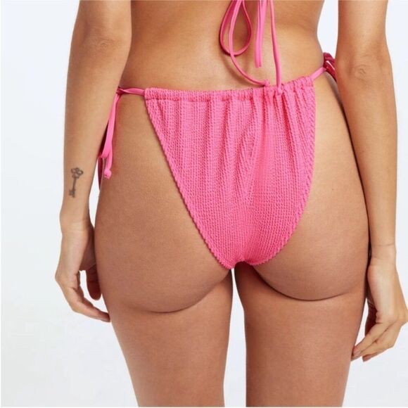 GOOD AMERICAN Barbie Pink String Triangle Bikini‎ Bottom Small Medium Large XL - Picture 3 of 7